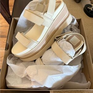 Dolce Vita Cream Platform Sandals
